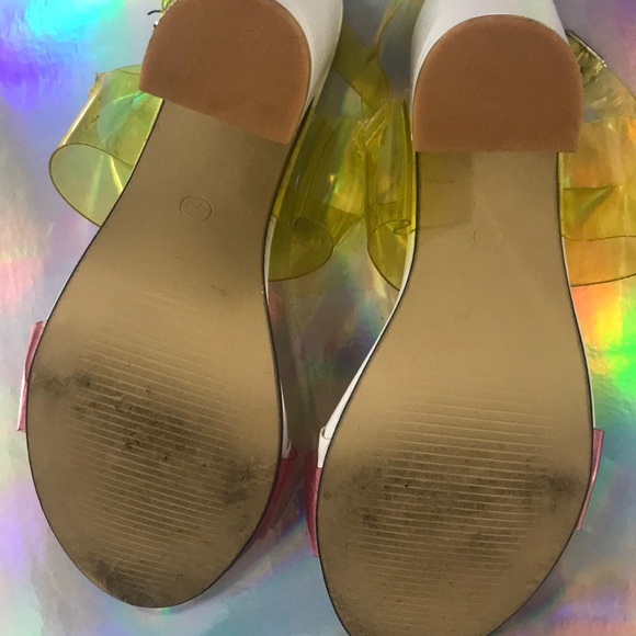 PVC Transparent Strap Chunky High Heels - Picture 7 of 7